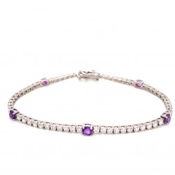 February Amethyst Birthstone Bracelet